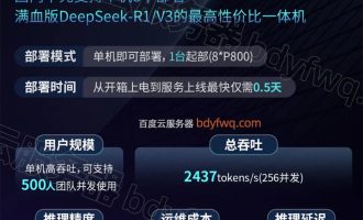 百舸DeepSeek一体机：8卡部署、昆仑芯P800，单机支持DeepSeek满血版